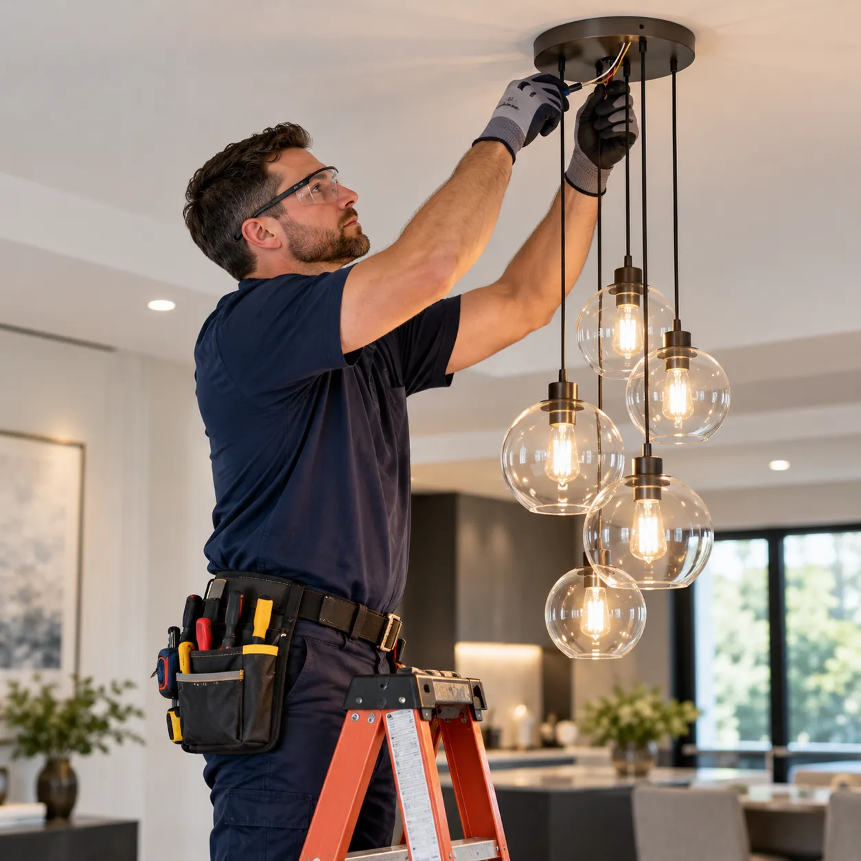 Professional electrical services in a home